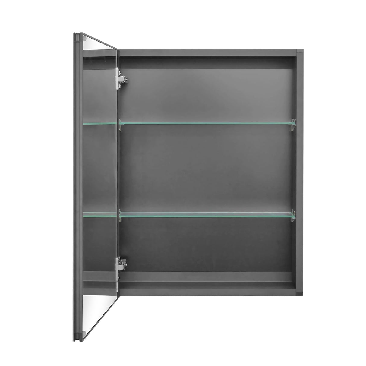 Fundin Medicine Cabinet 20 x 26 inches Mirror Size, Recessed or Surface Mount, Black Aluminum Bathroom Wall Cabinet with Mirror and Adjustable Shelves. Fundin