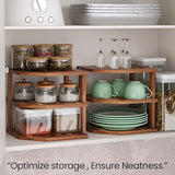 VERTORGAN 3 Tier Acacia Wood Corner Shelf,Dish Drying Rack,Plate Organizer,Kitchen Spice Rack for Countertop and Cabinet,Pantry Organization and Storage VERTORGAN