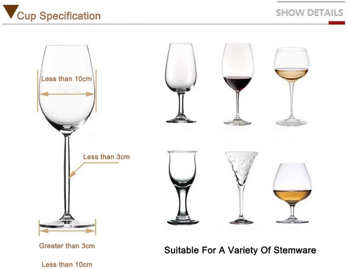 Kework Bamboo Wine Glass Holder, Hanging Stemware Display Rack, Under Cabinet Mounted Wine Glass Drying Storage Hanger Organizer Rack Kework