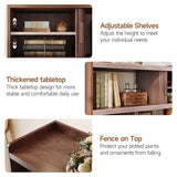 ONBRILL 44" Sideboard Buffet Cabinet with Outlet & 2 Open Storage Spaces, Fluted Sideboard Cabinet with Sliding Door & Adjustable Shelves, Mid-Century Accent Coffee Bar Console Table with Wooden Feet ONBRILL