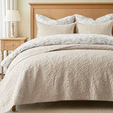 EVERGRACE 100% Cotton Paisley Quilt Set, King Size 3 Piece Set – Prewashed Lightweight Bedspread with 2 Shams, Soft & Breathable Matelasse Coverlet for All-Season Comfort, Flax Beige EVERGRACEHOME