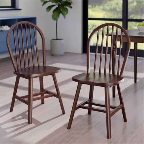 Windsor 2-Pc Chair Set - Walnut - WoodArtSupply