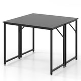 Giantex 6.5 FT Small Conference Table, 2 PCS 40" x 19.5" Rectangular Meeting Table with Heavy-duty Metal Frame, Modern Simple Office Computer Desk, Space Saving Design Desk for 4 People, Black Giantex
