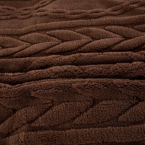 YUSOKI Twin XL Blanket Single Layer,Weight(3.1lb),370GMS-3D Stylish Design for Gift Home Decor (Brown,65"x90") YUSOKI