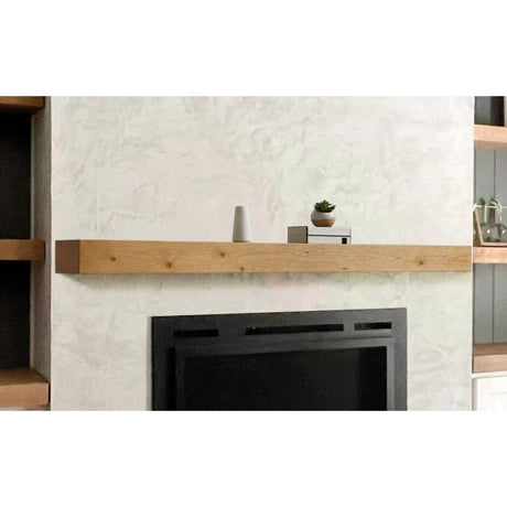 Touchstone Encase 84-Inch Floating Mantel for Electric Fireplaces – Rustic Solid Wood – Farmhouse Style Shelf – Natural Finish – Model 90008 Touchstone