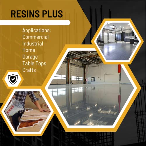 RESINS PLUS - High Performance Epoxy Resin | Garage Floor Epoxy Kit | Concrete, Cement, Wood and Counter Top Coating | UV and Abrasion Resistant | Professional Finish | Light Gray - 2 Gallon  - WoodArtSupply