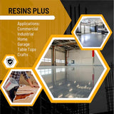 Resins Plus Polyaspartic - RS2785 | 2 Gallon Kit - Clear | Garage Floor Epoxy Kit | Concrete Cement Wood Surface | High UV and Abrasion Resistant | Professional Finish Resins Plus