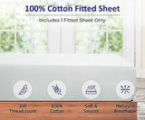 ROYALE LINENS 300 Thread Count 100% Long Staple Combed Cotton Fitted Sheet Full - Super Soft Deep Pocket Bottom Sheet - Fitted Sheets Only - Elastic Sheets (Full, White) ROYALE LINENS