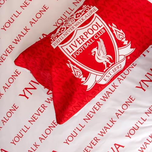 Character World Official Liverpool FC Single Duvet Cover Set, Tone Design | Red Reversible 2 Sided Football Bedding Cover Official Merchandise Including Matching Pillow Case Liverpool F.C.
