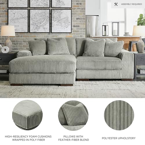 Signature Design by Ashley Lindyn Contemporary L-Shaped 2-Piece Sectional with Chaise for Living Room, Gray Signature Design by Ashley