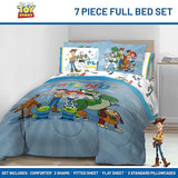 Jay Franco Kids Comforter Set Includes Sheets and Pillow Cover - Soft and Cozy Bed Set for Stylish Room Decor, Blue - Toy Story, 7 Piece Full Jay Franco
