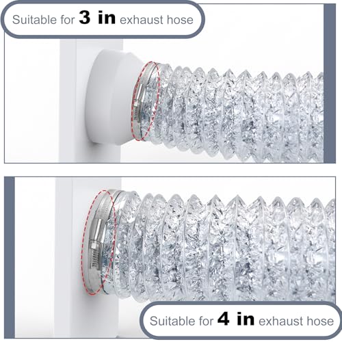 Flamorrow Window Vent Kit with Outdoor Vent Cover Fit for 3" and 4" Hose，Adjustable Window Vent Seal Panels for Exhaust Ventilation Duct of Laser Engraver/3D Printer Enclosure, Dryer, Grow Tent Flamorrow