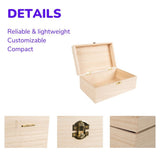 Craft County Unfinished Wooden Keeper Box with Hinges and Latch – Storage for Collectibles and Supplies Craft County