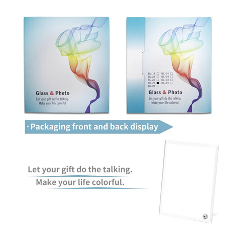 MR.R 2 piece 8'' Sublimation Blanks Glossy Glass Photo Frame,No Edge Picture Frame for Heat Transfer Printing,7x9 inch MR.R