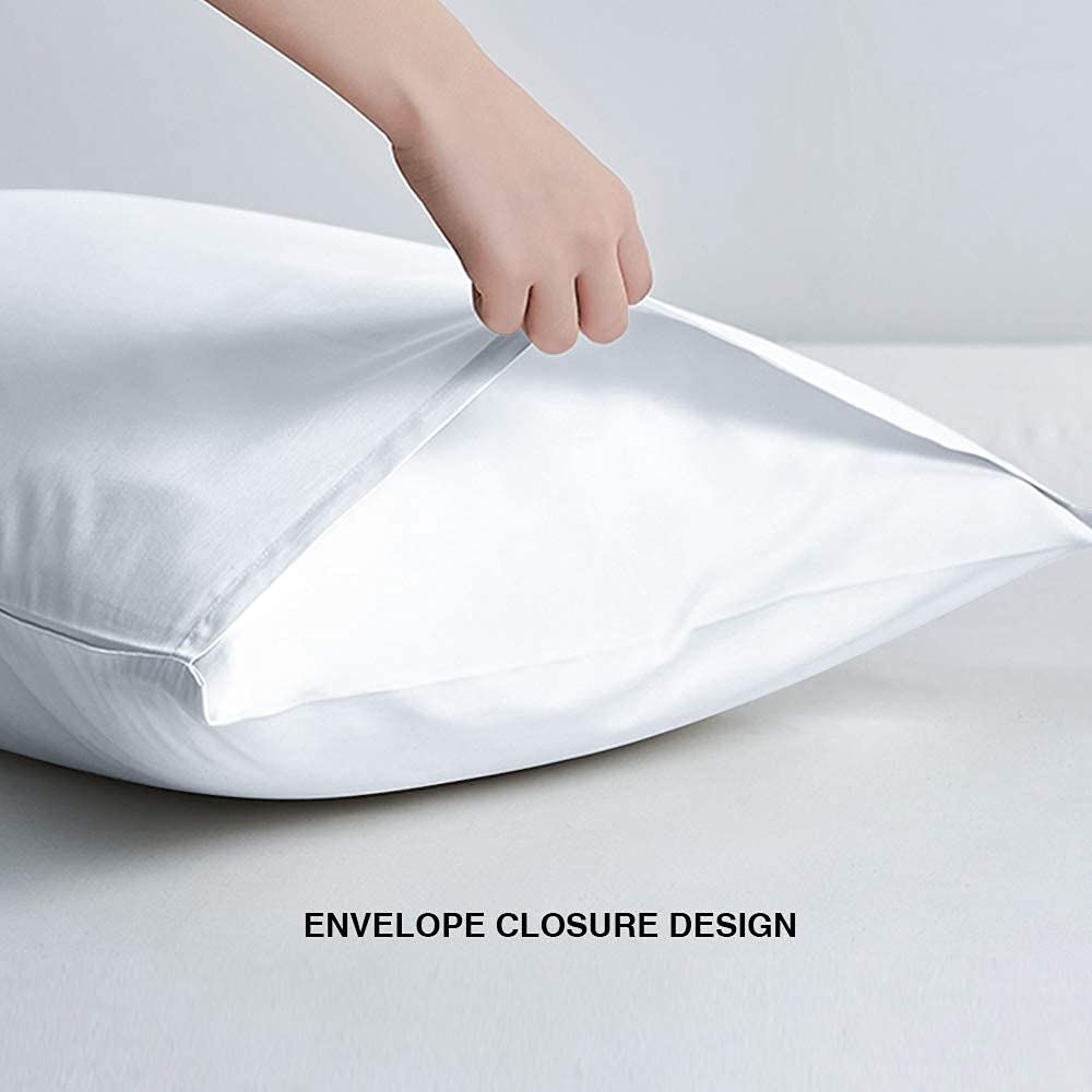 FLXXIE 2 Pack Microfiber King Pillow Cases, 1800 Super Soft Pillowcases with Envelope Closure, Wrinkle, Fade and Stain Resistant Pillow Covers, 20x36, White