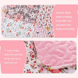 Whale Flotilla Patchwork Quilt Twin Size, Extra Soft Boho Floral Bedspreads for Bed Reversible Lightweight Twin Quilt Bedding Set Printed Coverlets with 1 Pillow Sham for All Seasons, Pink Whale Flotilla