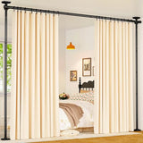 Goovilla Room Divider for Room Separation, Tension Curtain Rods No Drilling, 4-10ft(H) 28-70inch(W) Adjustable Temporary Privacy Wall Divider, Heavy Duty Freestanding Space Partition Separator, Black Goovilla