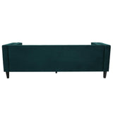Christopher Knight Home Viola 3 Seater Low Profile Sofa, Upholstered Tufted Couch, Velvet Sofa with Armrests, Comfort Modern 3 Seater Couch for Living Room Bedroom Home Rest, Green Christopher Knight Home
