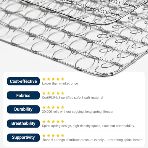 Avenco 8 Inch Queen Size Mattress, Foam and Spring Hybrid Mattress in a Box, Medium Soft, Breathable Fabric & Adaptive Support, CertiPUR-US Certified, Queen Mattress in Guest and Kids Bedroom Avenco