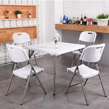 Lakhow 34" Square Folding Table with Resin Top, Plastic Folding Card Table with Collapsible Legs for Adults Indoor Outdoor Use, White Lakhow