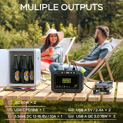 MARBERO Portable Power Station 88Wh Camping Lithium Battery Solar Generator Fast Charging with AC Outlet 120W Peak Power Bank(Solar Panel Optional) for Home Backup Outdoor Emergency RV Van Hu - WoodArtSupply