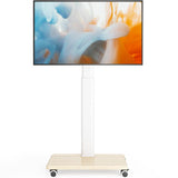 Mobile TV Stand for 27 to 65 Inch TVs, Portable Rolling TV Cart on Wheels, Tall Universal Floor Stands with Swivel Mount, Height Adjustable Sleeking Standing Mount Fit Corner, Bedroom, Outdoor AX WABER