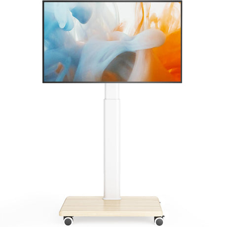 Mobile TV Stand for 27 to 65 Inch TVs, Portable Rolling TV Cart on Wheels, Tall Universal Floor Stands with Swivel Mount, Height Adjustable Sleeking Standing Mount Fit Corner, Bedroom, Outdoor AX WABER