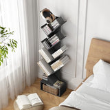 Tajsoon 9-Tier Black Tree Bookshelf with Drawer – Modern Home Storage Solution Tajsoon