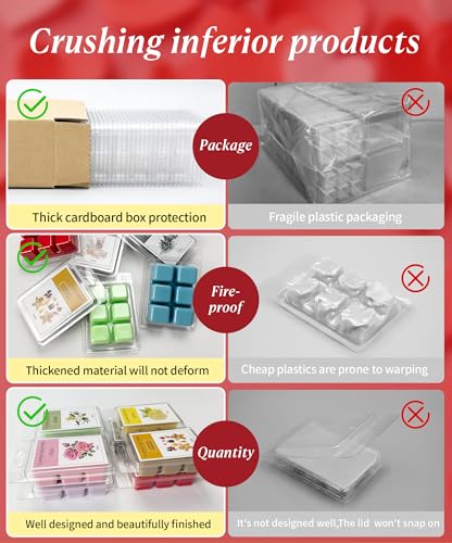 PCREGPAE Thickened Wax Melt Molds Containers Clamshells Packaging for Wax Melts,Wax Tart Packaging for Enterprises or Households,Wax Seal Mold,Scentsy Wax Melts,Soy Wax,Wax Melt Warmer (30pcs)