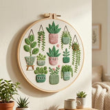 ZCXETP Needlepoint Kits for Beginners, Green Plant Pattern Embroidery Kit for Beginners, Beginner Embroidery Kit Suitable for Craft Enthusiasts and Gifting Occasions