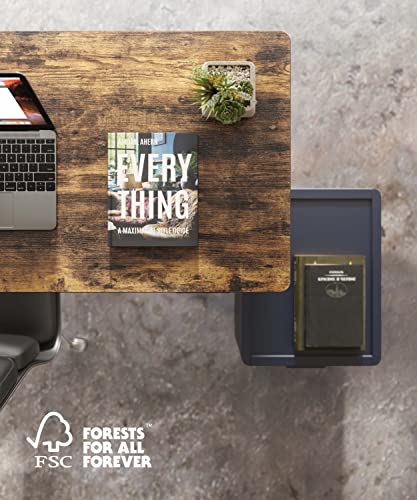 FLEXISPOT EN1 Electric Stand Up Desk 55 x 28 Inches Whole-Piece Desktop Ergonomic Memory Controller Height Adjustable Standing Desk (Black Frame + 55" Rustic Brown Desktop, 2 Packages) FLEXISPOT