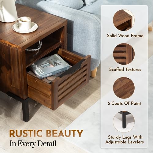 Bme, Millie Rustic Side Table, Rustic Chestnut Bme