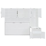 Harper & Bright Designs Twin Size Murphy Bed, Wooden Twin Wall Bed Frame with Closet, Drawers & Desk, White Harper & Bright Designs