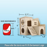 Tiny Hamster Maze Wood House Fun Slide House Double-Decker Hut for Dwarf Gerbil Mouse Mice Rat Small Animals(Only for Small Hamster) kcrygogo