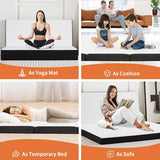 Sweetcrispy Tri-fold Memory Foam Mattress - 3 Inch Twin Size Portable Bed Pad, Foldable Floor Mat, Collapsible and Washable Cover with CertiPUR-US Certified, for Travel & Camping & Yoga Sweetcrispy