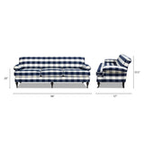 Jennifer Taylor Home Alana Lawson Three-Cushion Tightback Sofa, Blue Lattice Woven Jennifer Taylor Home