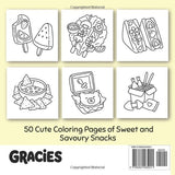 Cute Snacks: Bold and Easy Food Coloring Book for Adults and Teens WoodArtSupply
