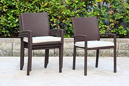 Amazonia Jefferson 13-Piece Patio Extendable Dining Table Set | Light Wicker Chairs | Ideal for Outdoors and Indoors, Brown-Teak Finish