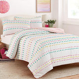 HOMBYS Tufted Pom Poms Bedding Comforter Set for Girls, 3 Piece White Boho Jacquard Kids Comforter Set for All Season，Twin/Twin XL Size HOMBYS
