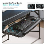EUREKA ERGONOMIC Aero 72 Inch Gaming Desk with Keyboard Tray, Large Computer Desk Led Lights, Wing-Shaped Monitor Stand Dual Headphone Hanger Cup Holder for Studio,Streamer,Live,Black EUREKA ERGONOMIC