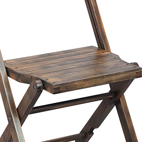 EMMA + OLIVER Natalie Wooden Folding Chair, Commercial Event Chair with Slatted Seat, Beechwood Frame, Open Back Design, No Assembly Required, Antique Black - WoodArtSupply