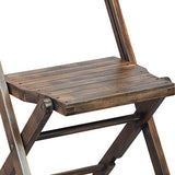 EMMA + OLIVER Natalie Wooden Folding Chair, Commercial Event Chair with Slatted Seat, Beechwood Frame, Open Back Design, No Assembly Required, Antique Black EMMA + OLIVER