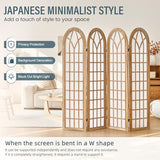 Aletheiawu Room Divider and Folding Privacy Screen, 4 Panel Japanese Shoji Style Room Divider, Partition Divider for Room Separation, Portable Shoji Screen for Home Office Restaurant - Natural Aletheiawu
