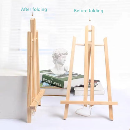 11.8" Wood Easels, Small Tabletop Display Stand, Tripod, Painting Party Easel, Kids Student Tabletop Easels for Painting, Portable Canvas Photo Picture Sign Holder - WoodArtSupply