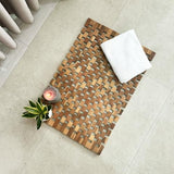 GREEN ALLUVIUM Acacia Wood Bath Mat - Non Slip Sturdy Wooden Bathroom Mat - Outdoor Wooden Shower Mat for Indoor & Outdoor Shower, Spa, Sauna, Cold Plunge, Camping 20" x 32" GREEN ALLUVIUM