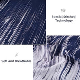 Dinjoy Ombre Blue Comforter Set King Size Gradient Navy Blue White Boho Bedding Set for Teen Men Women 7 Pieces Bed in A Bag Bohemian Bed Set with Comforter, Sheets, Pillowcases & Shams Dinjoy