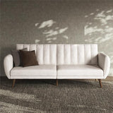 Novogratz Brittany 81.5" Futon Sofa Bed and Couch Sleeper, Ivory Boucle Novogratz