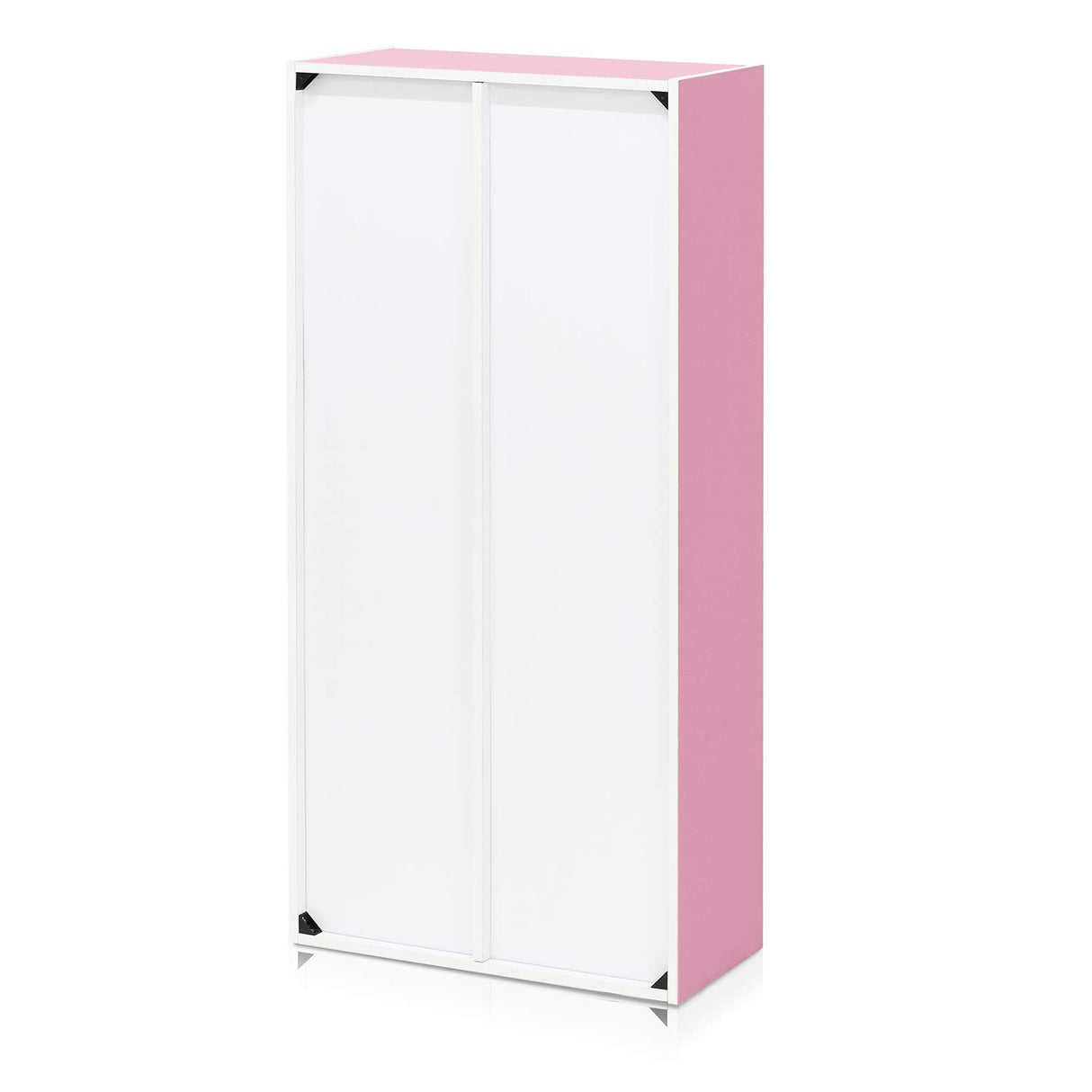 Furinno LUDER Book Shelf, 7-Cube Bookshelf, Bookcase, 9.4 x 19.5 x 41.7, for Living Room, Bedroom, Home Office, White/Pink Furinno