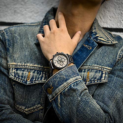 BOBO BIRD 2021 New Men's Wrist Watches Stylish Wood Watch Analog Quartz Casual Wooden Wrist Watch with Gift Box (Grey) BOBO BIRD