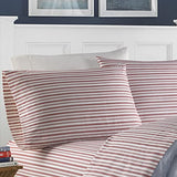 Nautica - Queen Sheets, Cotton Percale Bedding Set, Casual Home Decor (Coleridge Stripe Red, Queen) Nautica